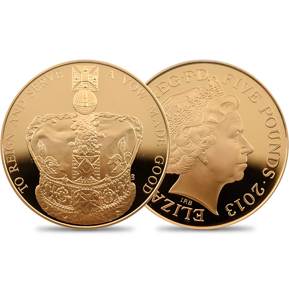 イギリス 2013 エリザベス2世 戴冠60周年記念 5ポンド金貨 PCGS PR70DC