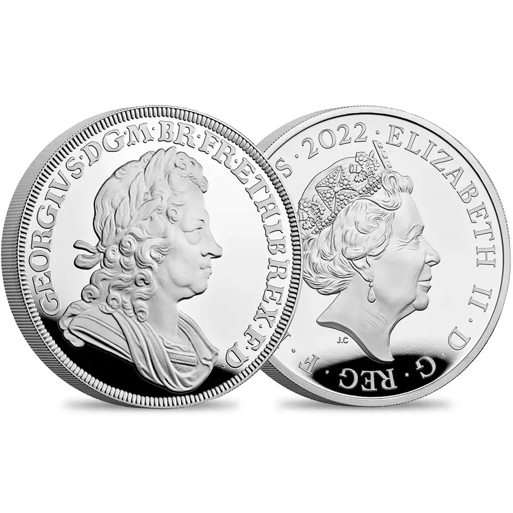 2022 エリザベス2世 英国君主コレクション第3弾 ジョージ1世 2ポンド1オンスプルーフ銀貨 未鑑定【ご予約承り品】