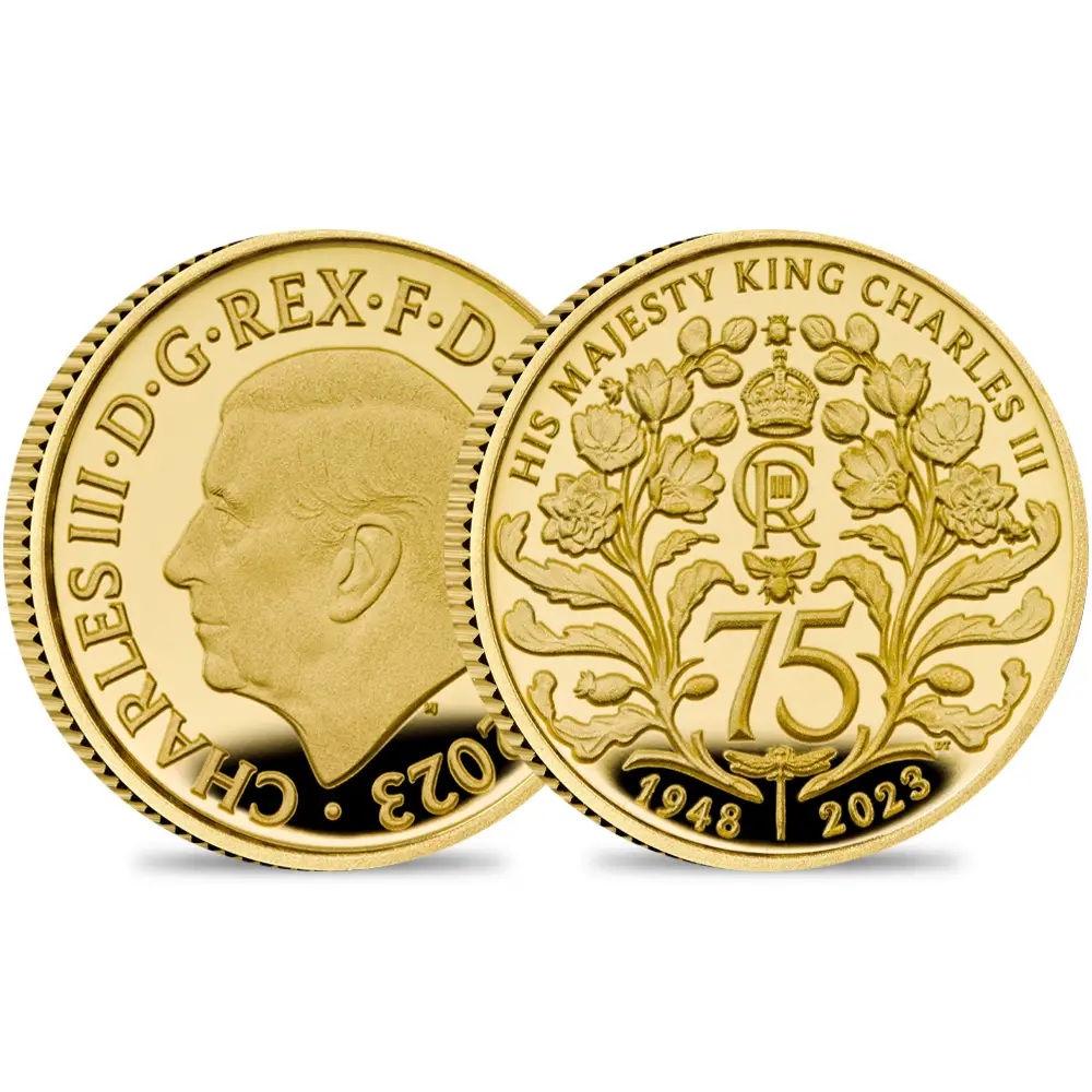 2023 チャールズ3世 国王誕生75周年記念 50ペンス 1/40オンスプルーフ金貨 未鑑定 パッケージ付き【ご予約承り品】