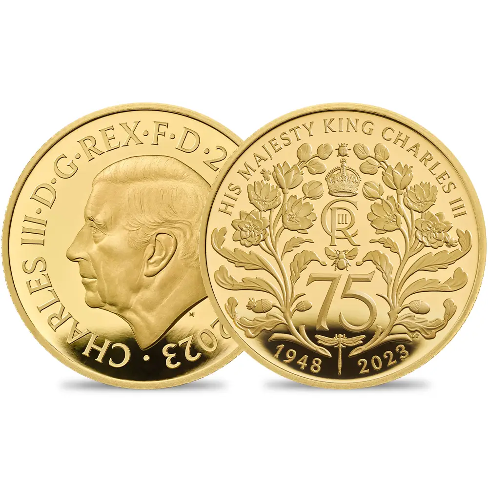 2023 チャールズ3世 国王誕生75周年記念 25ポンド 1/4オンスプルーフ金貨 未鑑定 箱付き【ご予約承り品】