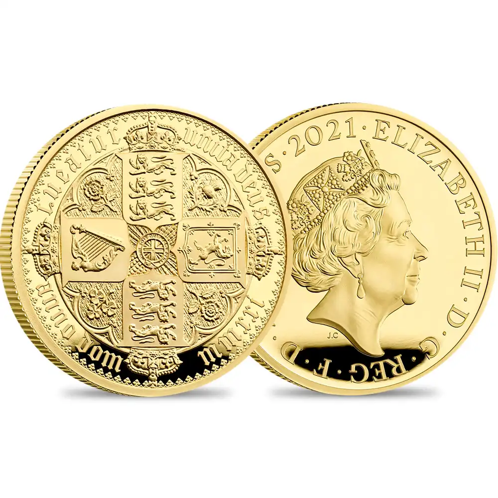 2021 エリザベス2世 ゴチッククラウン・リバースシールド 200ポンド2オンスプルーフ金貨  未鑑定 ロイヤルミント発行 発行数350枚 箱付き【ご予約承り品】