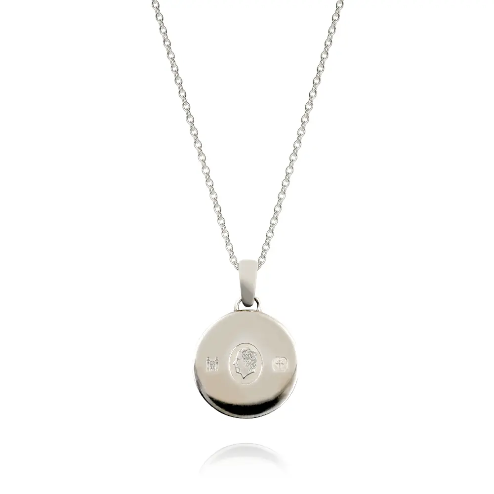 【ペンダントトップ・シルバーチェーンセット】886 THE ROYAL MINT コロネーション スターリングシルバーペンダント 箱付き