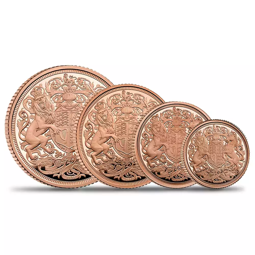 2022 チャールズ3世 エリザベス2世追悼記念 特別発行2・1・1/2・1/4ソブリンプルーフ金貨4枚セット 未鑑定【ご予約承り品】
