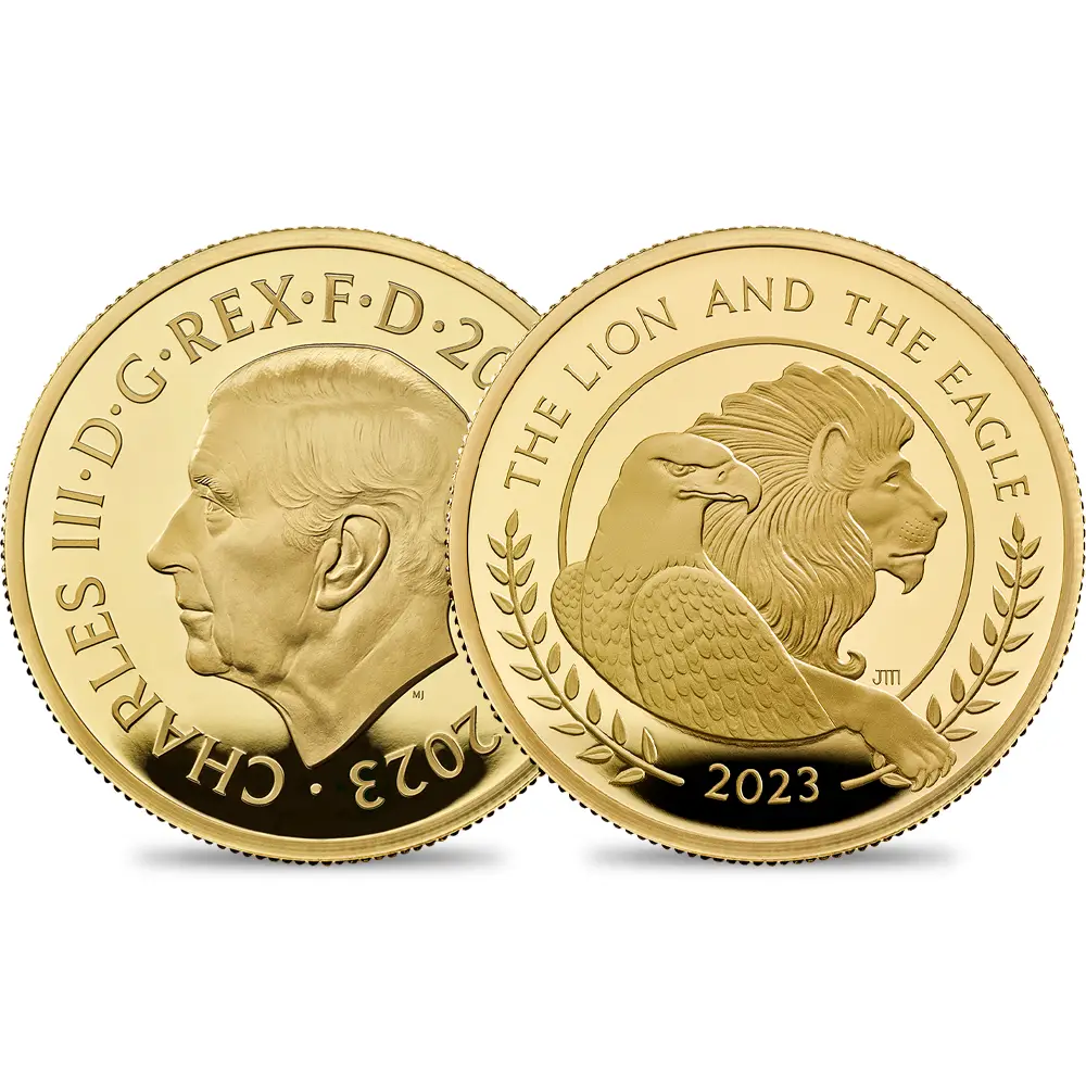 2023 チャールズ3世 ライオン＆イーグル 200ポンド2オンスプルーフ金貨 未鑑定 箱付き【ご予約承り品】