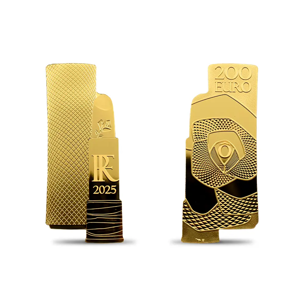 フランス 2025 フランスの卓越 ランコム 200ユーロ1オンスリップスティック型プルーフ金貨 未鑑定 箱付き