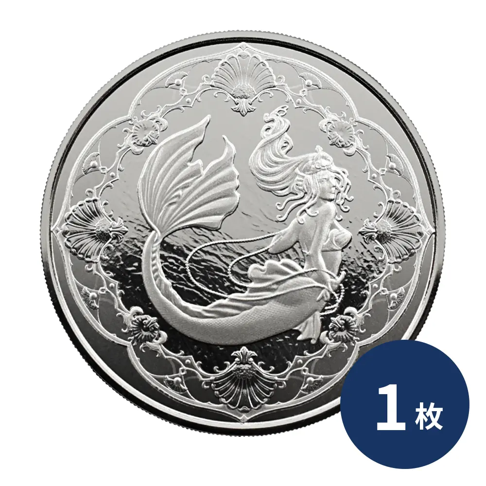 サモア 2022 マーメイド・人魚姫 2タラ1オンスBU銀貨 【1枚】 (コインケース付き)