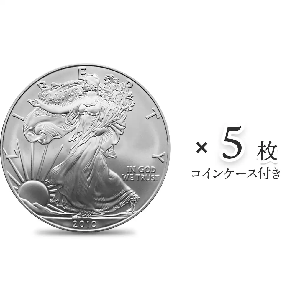 アメリカ 2010 イーグル 1ドル 1オンス 銀貨 【5枚】 (コインケース付き)