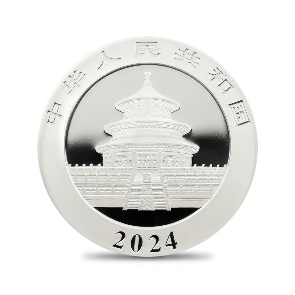 地金型3：4034 中国 2024 パンダ 10元 30g 銀貨 【1枚】 (コインケース付き)