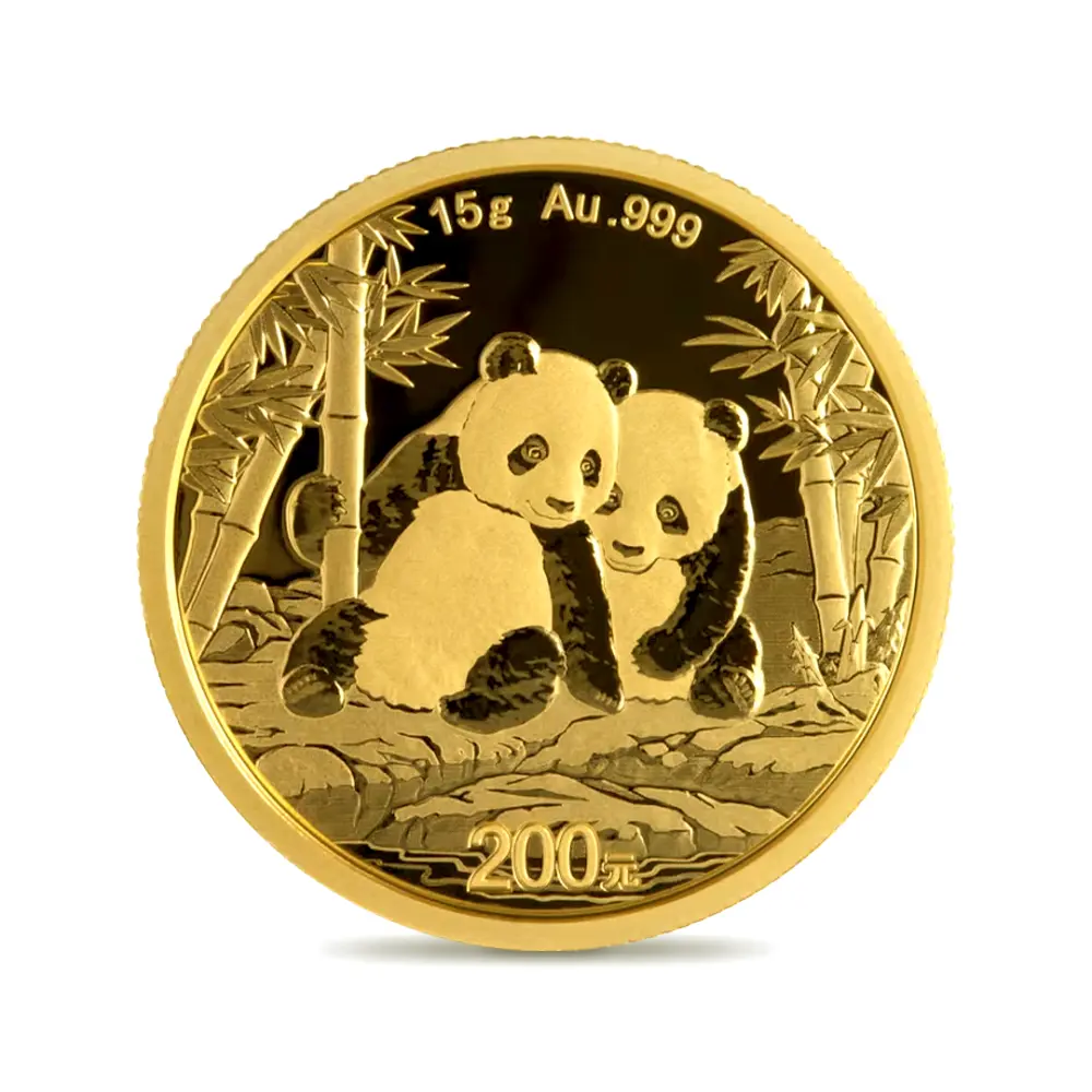 地金型2：6696 中国 2026 パンダ 200元 15グラム 金貨 【10枚】