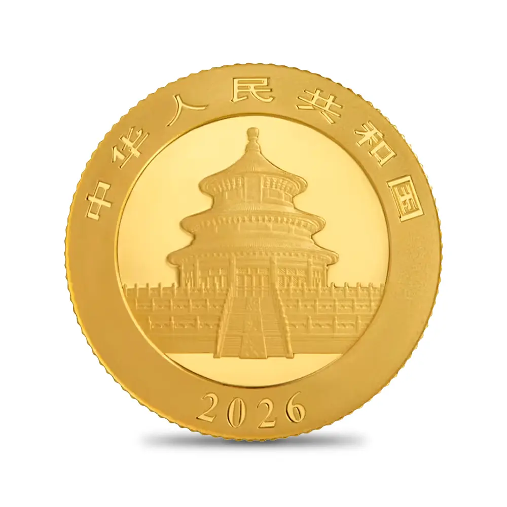 地金型3：6700 中国 2026 パンダ 50元 3グラム 金貨 【10枚】
