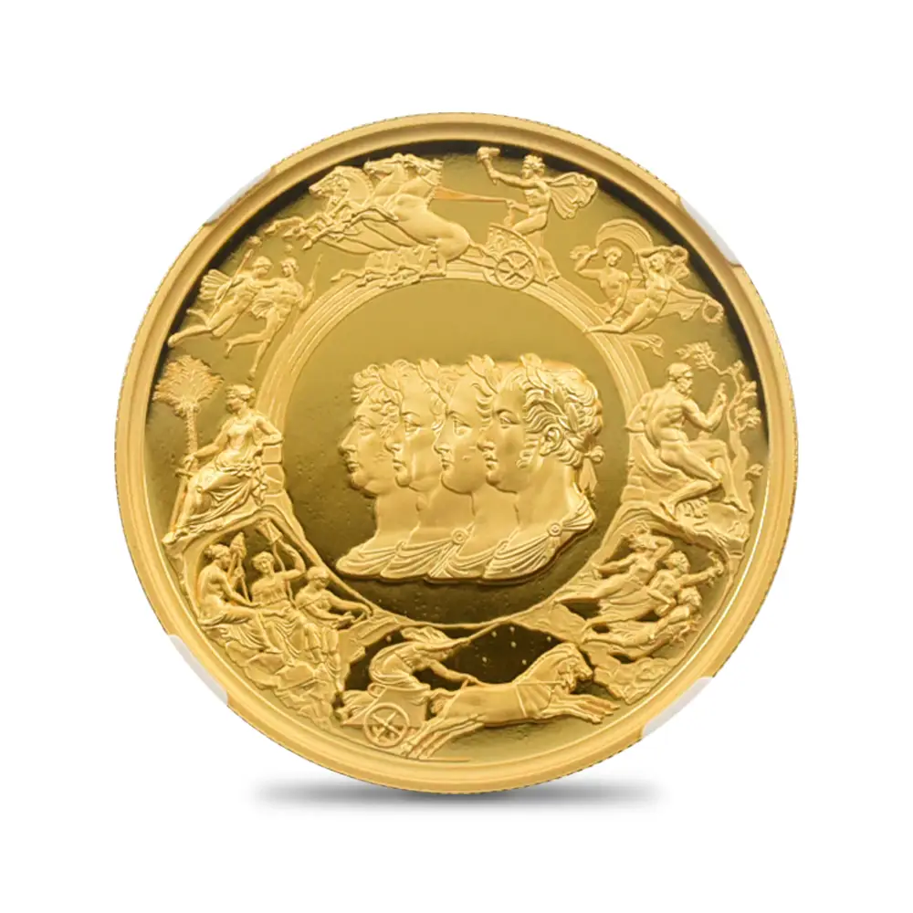 モダンコイン2：6710 イギリス 2024 チャールズ3世 ワーテルロー・メダル - 連合国代表 200ポンド2オンス金貨 ファーストリリース NGC PF70UC 箱付き