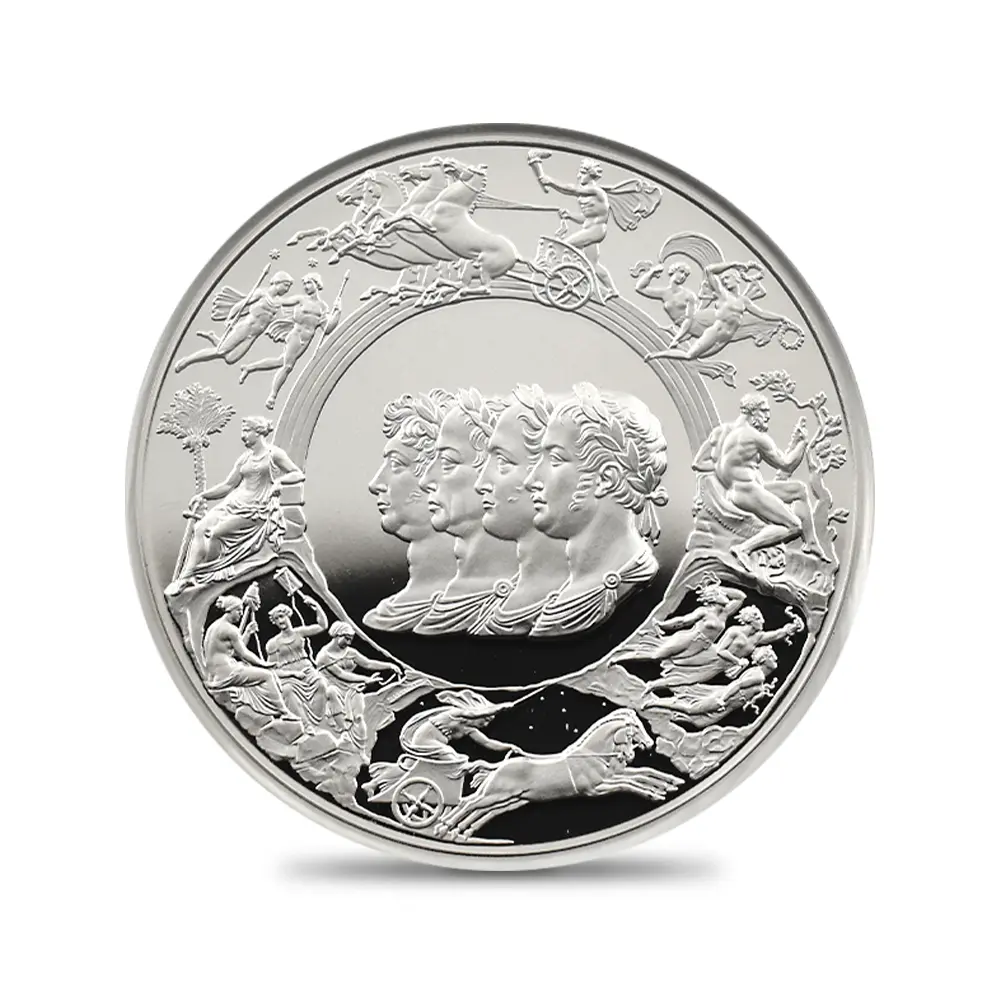 モダンコイン2：6708 イギリス 2024-2025 チャールズ3世 ワーテルロー・メダル 5ポンド2オンス銀貨 2枚セット 発行即日鑑定品・ファーストリリース NGC PF70UC 箱付き