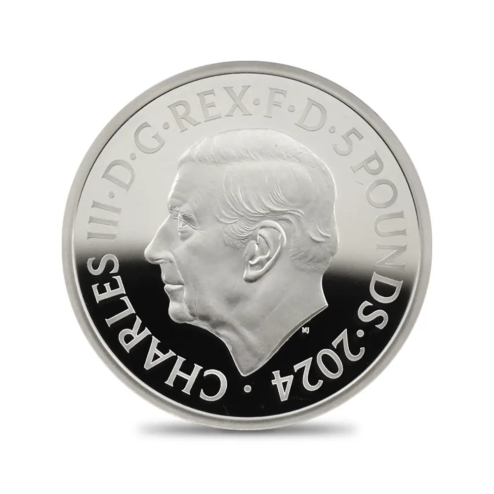 モダンコイン3：6708 イギリス 2024-2025 チャールズ3世 ワーテルロー・メダル 5ポンド2オンス銀貨 2枚セット 発行即日鑑定品・ファーストリリース NGC PF70UC 箱付き