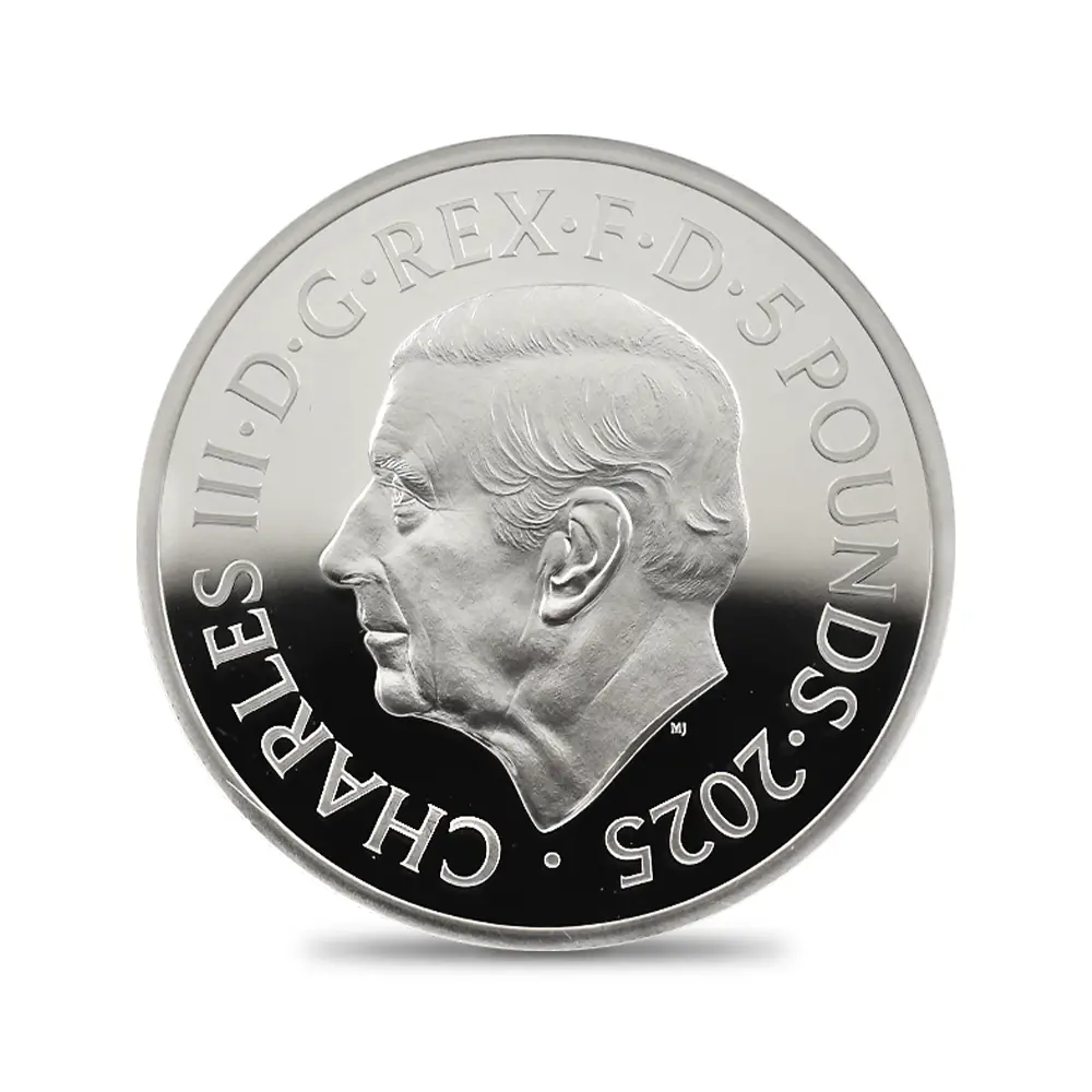 モダンコイン5：6708 イギリス 2024-2025 チャールズ3世 ワーテルロー・メダル 5ポンド2オンス銀貨 2枚セット 発行即日鑑定品・ファーストリリース NGC PF70UC 箱付き