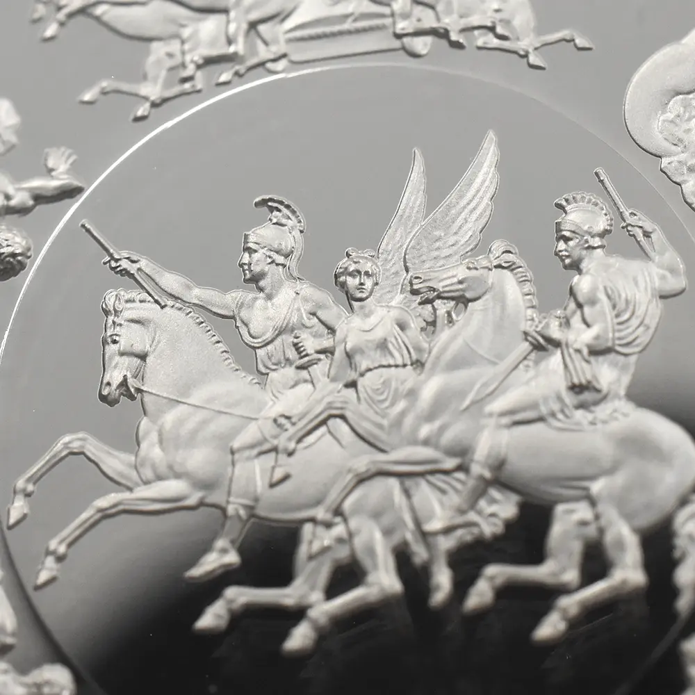 モダンコイン17：6708 イギリス 2024-2025 チャールズ3世 ワーテルロー・メダル 5ポンド2オンス銀貨 2枚セット 発行即日鑑定品・ファーストリリース NGC PF70UC 箱付き