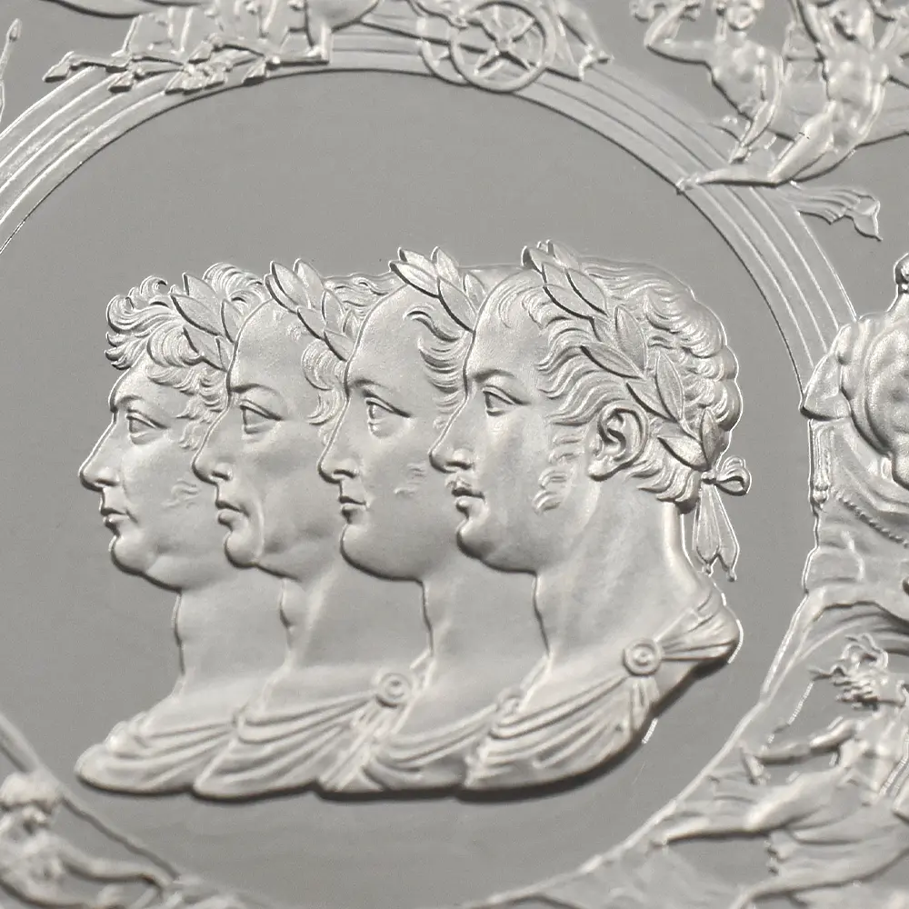 モダンコイン13：6708 イギリス 2024-2025 チャールズ3世 ワーテルロー・メダル 5ポンド2オンス銀貨 2枚セット 発行即日鑑定品・ファーストリリース NGC PF70UC 箱付き