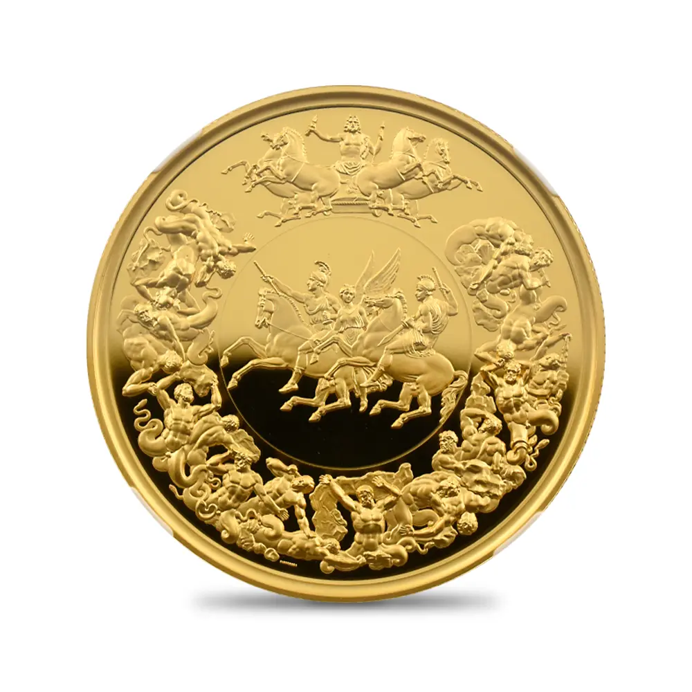 モダンコイン2：6709 イギリス 2025 チャールズ3世 ワーテルロー・メダル - 勝利 200ポンド2オンス金貨 ファーストリリース NGC PF70UC 箱付き