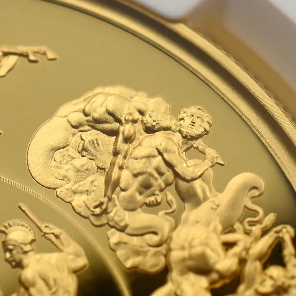 モダンコイン11：6709 イギリス 2025 チャールズ3世 ワーテルロー・メダル - 勝利 200ポンド2オンス金貨 ファーストリリース NGC PF70UC 箱付き