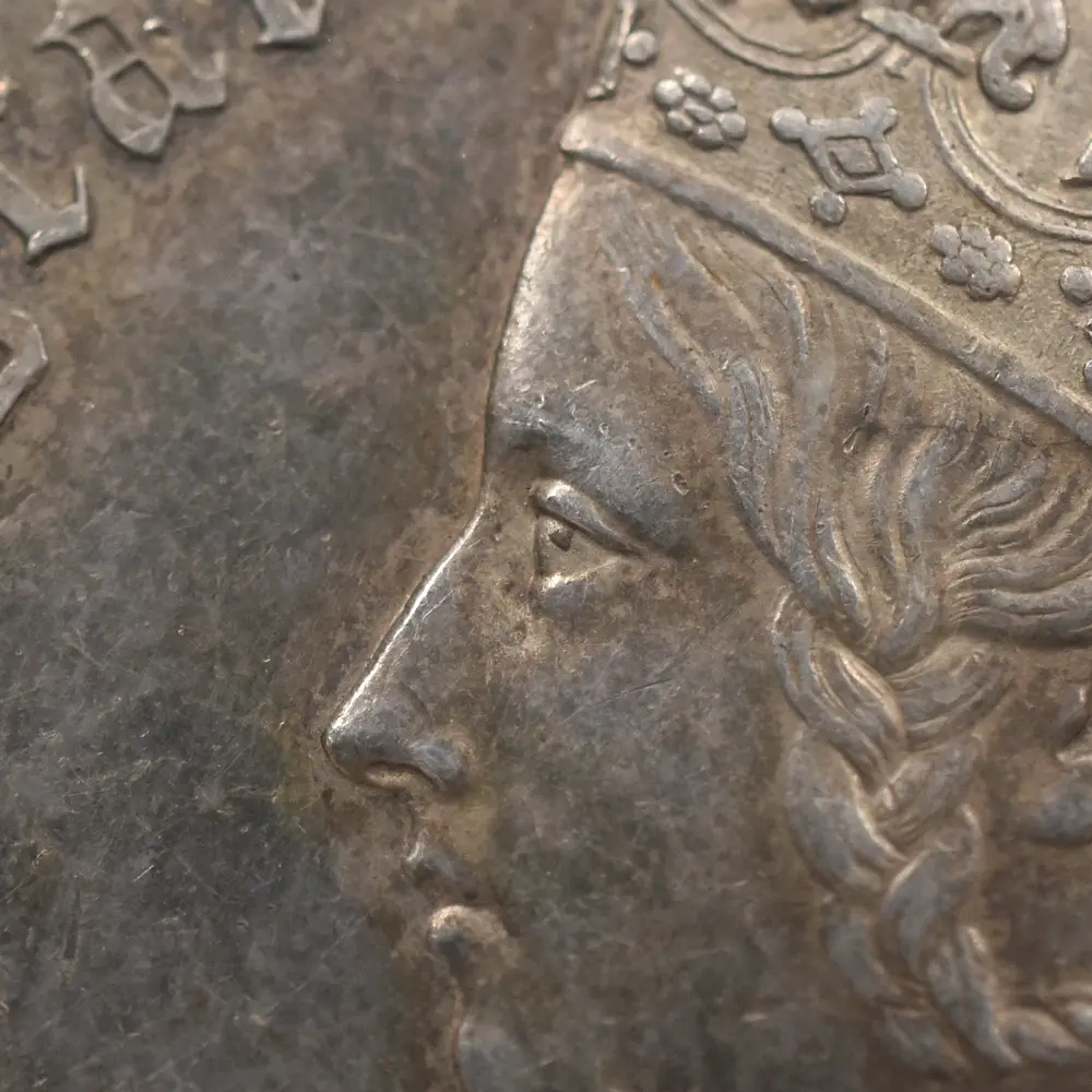 アンティークコイン7：6721 イギリス 1847 ヴィクトリア女王 ゴチッククラウン銀貨 アンデシモエッジ PCGS PR58 S-3883