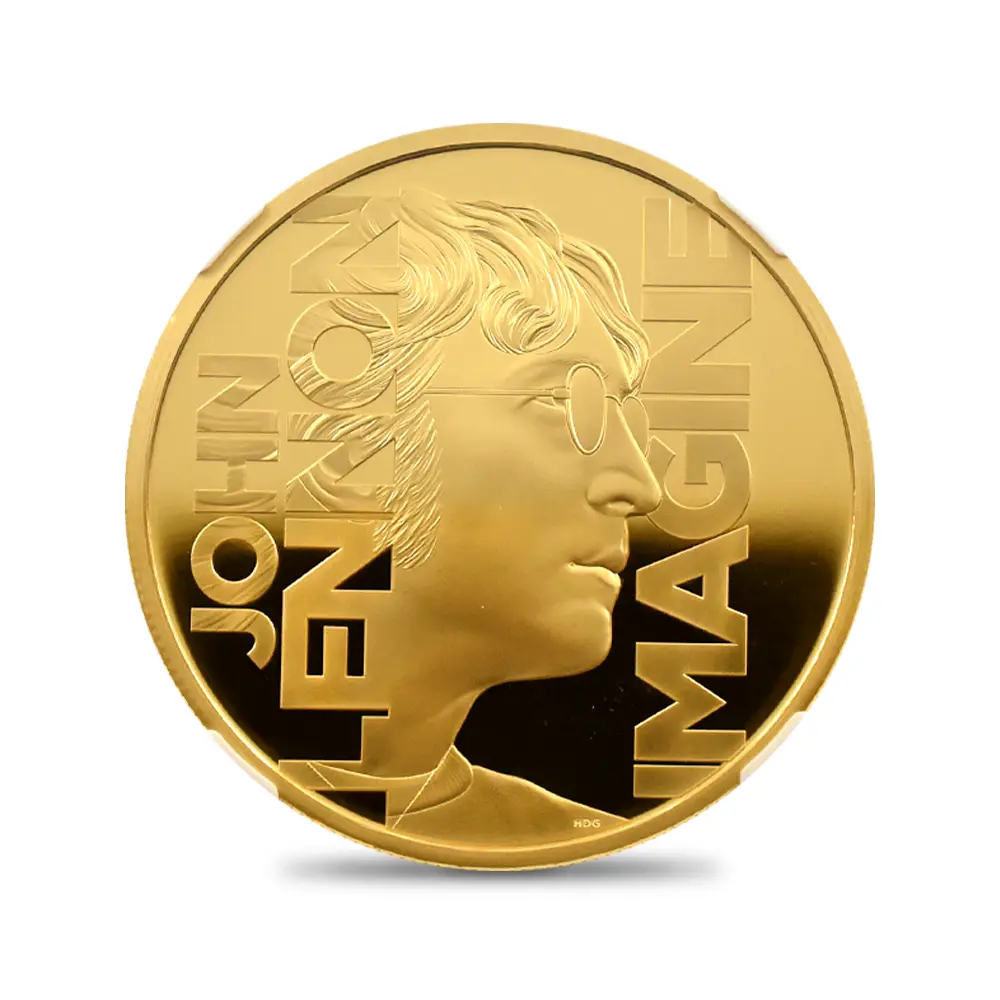 モダンコイン2：6722 イギリス 2025 チャールズ3世 ミュージックレジェンド第10弾 ジョン・レノン 200ポンド 2オンス金貨 ファーストリリース 箱付き