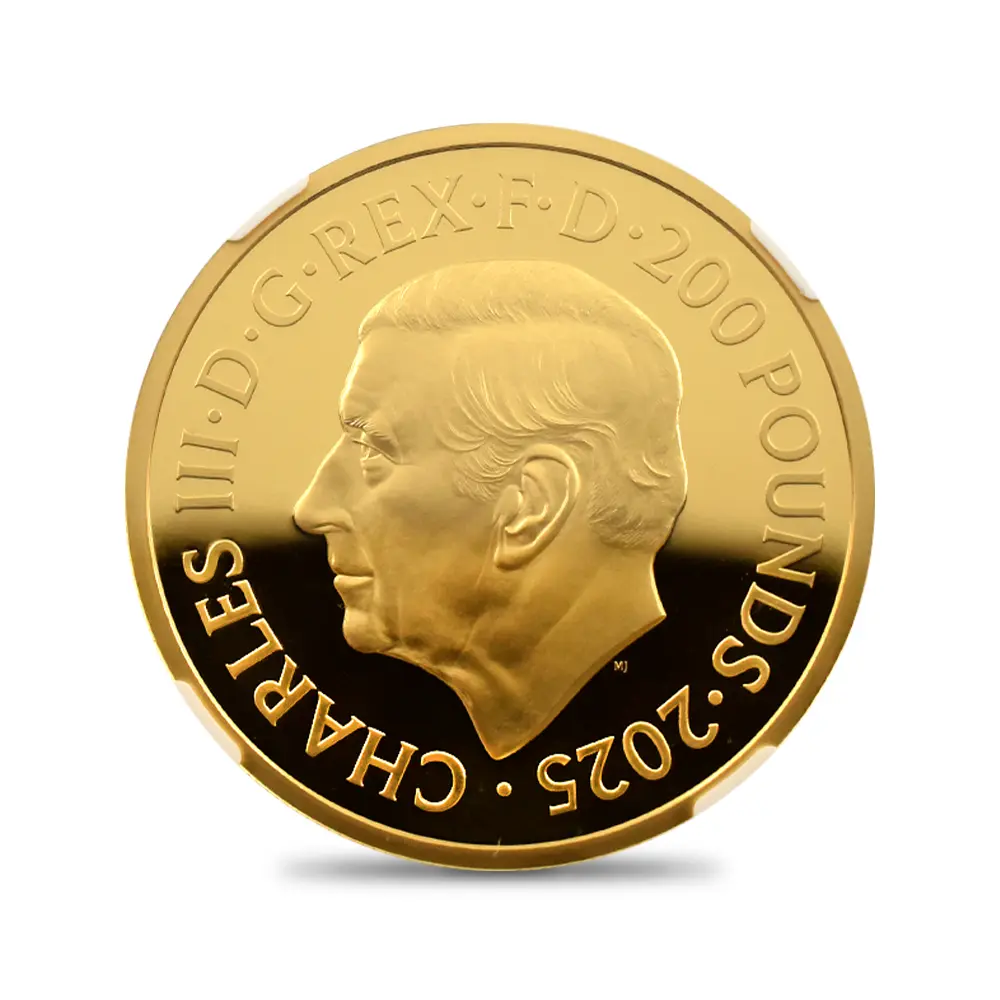 モダンコイン3：6722 イギリス 2025 チャールズ3世 ミュージックレジェンド第10弾 ジョン・レノン 200ポンド 2オンス金貨 ファーストリリース 箱付き