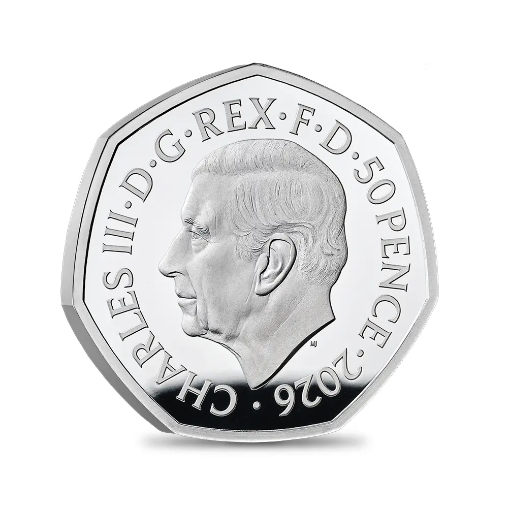 モダンコイン3：6725 イギリス 2026 チャールズ3世 コンコルド就航50周年記念 50ペンスプルーフ銀貨 未鑑定 箱付き【ご予約承り品】