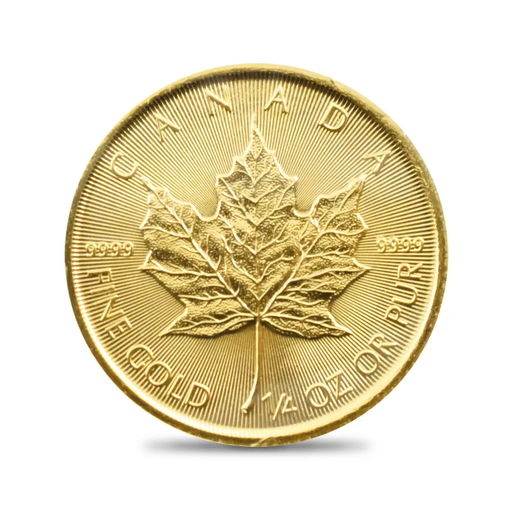 地金型2：4071 カナダ 2023 エリザベス2世 メイプルリーフ 10ドル1/4オンス 金貨 【1枚】 (ビニールコイン袋付き)