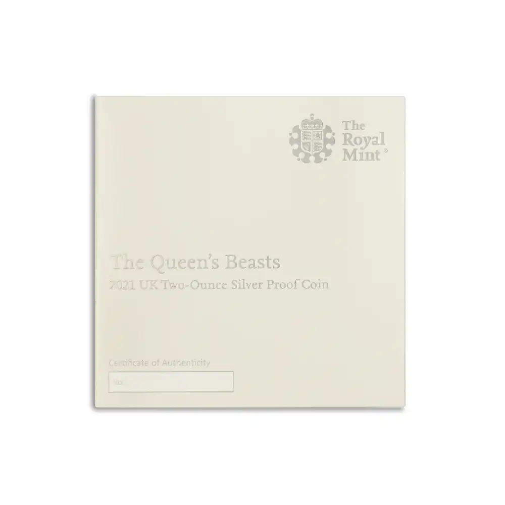 モダンコイン6:6738 イギリス 2021 エリザベス2世 クイーンズビースト コンプリーター 英国王室の十大守護獣 5ポンド2オンス銀貨 発行即日鑑定品 NGC PF69UC COA付き