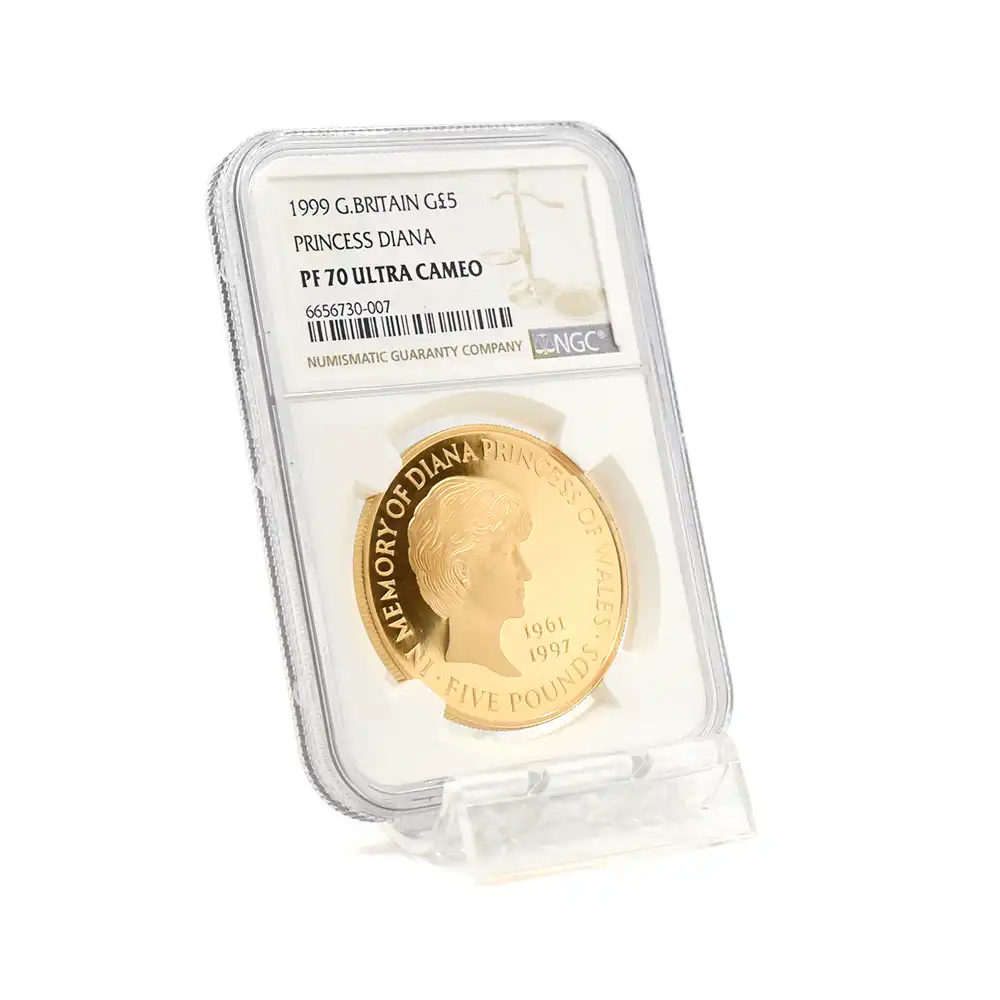 モダンコイン6：6741 イギリス 1999 エリザベス2世 ダイアナ妃追悼記念 5ポンド金貨 NGC PF70UC