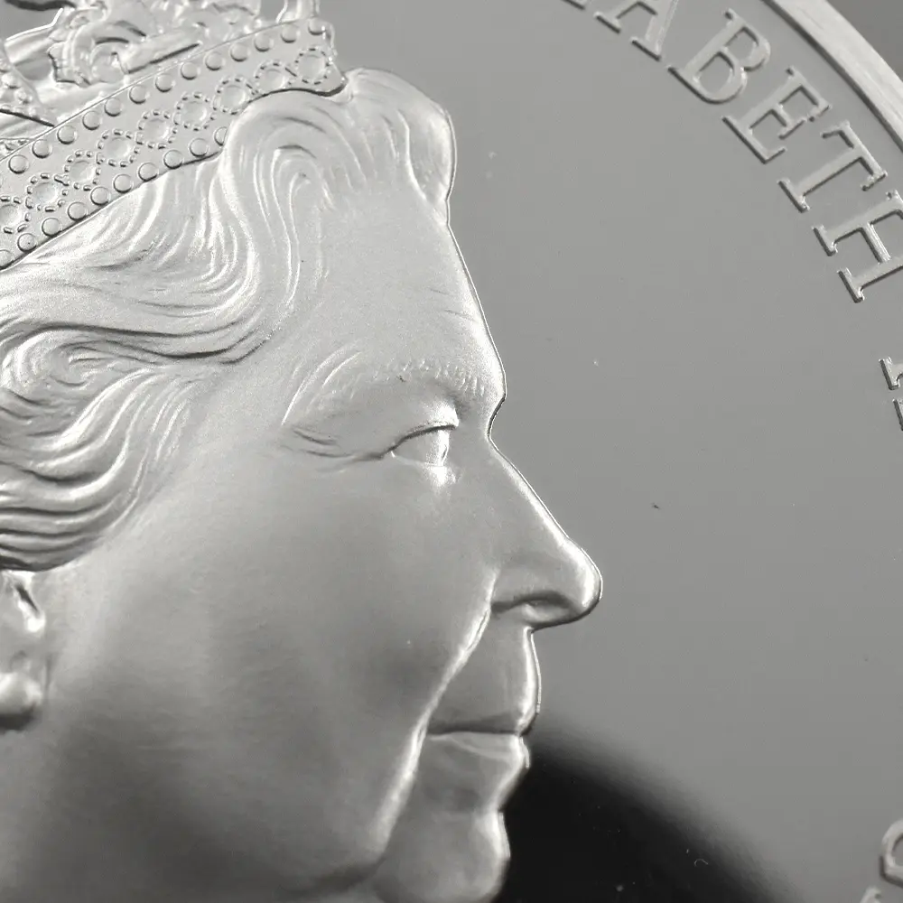 モダンコイン13：6734 イギリス 2015 エリザベス2世 最長在位記念 10ポンド5オンス銀貨 ファースト500ストラック NGC PF70UC 箱付き