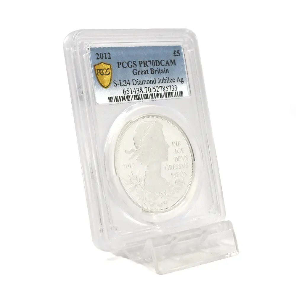 モダンコイン6：6732 イギリス 2012 エリザベス2世 即位60周年記念 ダイアモンドジュビリー 5ポンド銀貨 PCGS PR70DC S-L24 箱付き