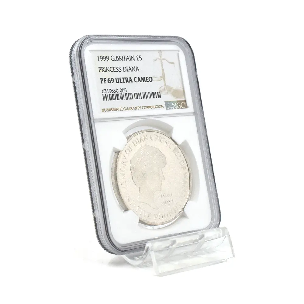モダンコイン6：6731 イギリス 1999 エリザベス2世 ダイアナ妃追悼記念 5ポンド白銅貨 NGC PF69UC