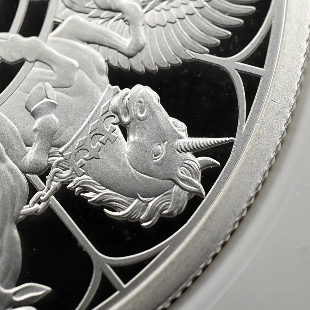 モダンコイン9:6738 イギリス 2021 エリザベス2世 クイーンズビースト コンプリーター 英国王室の十大守護獣 5ポンド2オンス銀貨 発行即日鑑定品 NGC PF69UC COA付き