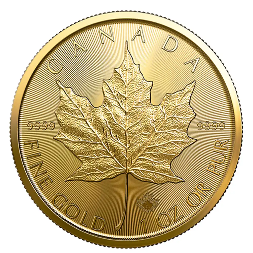 地金型2：6744 カナダ 2023 メイプルリーフ 50ドル 1オンス 金貨 【10枚】 (コインケース付き)