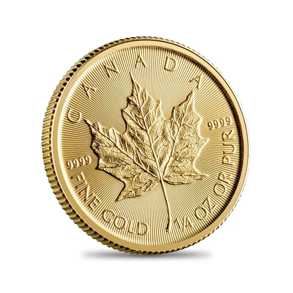 地金型4：6748 カナダ 2026 チャールズ3世 メイプルリーフ 10ドル 1/4オンス 地金型金貨 【5枚】 (コインケース付き)