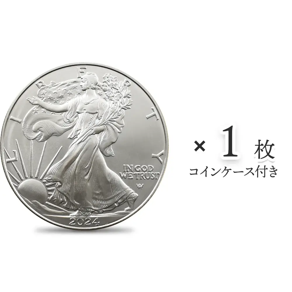 地金型1：4073 アメリカ 2024 イーグル 1ドル 1オンス 銀貨 【1枚】 (コインケース付き)