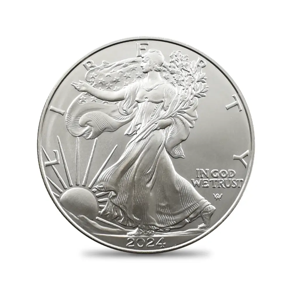 地金型2：4073 アメリカ 2024 イーグル 1ドル 1オンス 銀貨 【1枚】 (コインケース付き)
