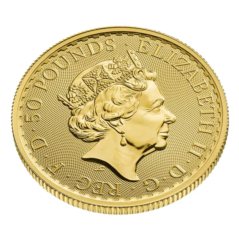 地金型6：2581 イギリス  2022  ブリタニア 50ポンド 1/2オンス 地金型金貨 【1枚】 (コインケース付き)