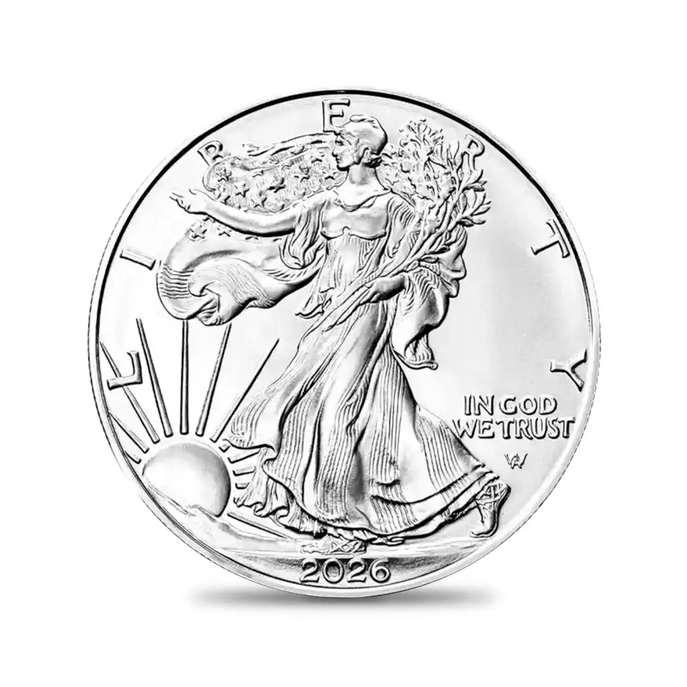 地金型2：6768 アメリカ 2026 イーグル 1ドル 1オンス 銀貨 【5枚】 (コインケース付き)