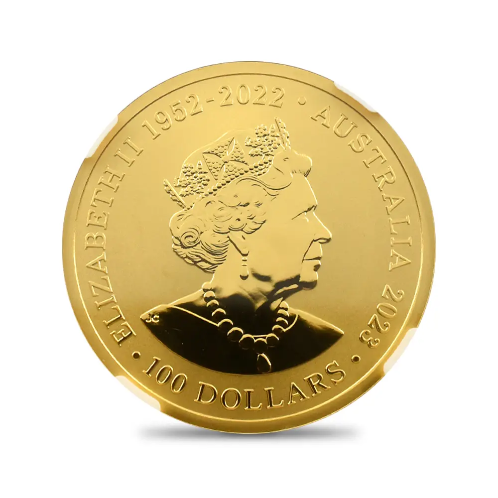 モダンコイン3：6761 オーストラリア 2023 エリザベス2世 皇帝ペンギン 100ドル1オンス 金貨 NGC MS69 箱付き