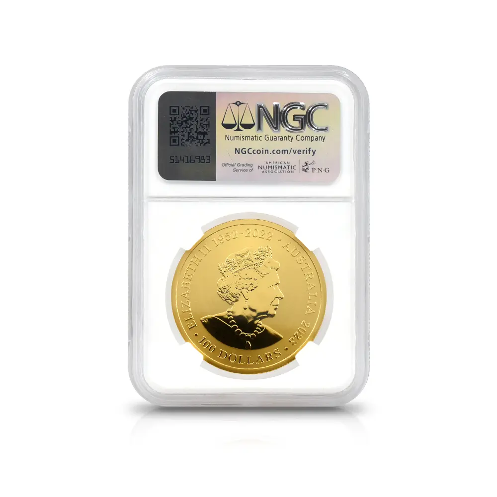 モダンコイン5：6761 オーストラリア 2023 エリザベス2世 皇帝ペンギン 100ドル1オンス 金貨 NGC MS69 箱付き