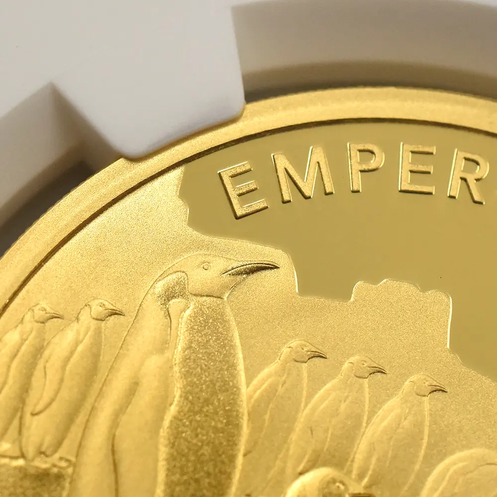 モダンコイン10：6761 オーストラリア 2023 エリザベス2世 皇帝ペンギン 100ドル1オンス 金貨 NGC MS69 箱付き