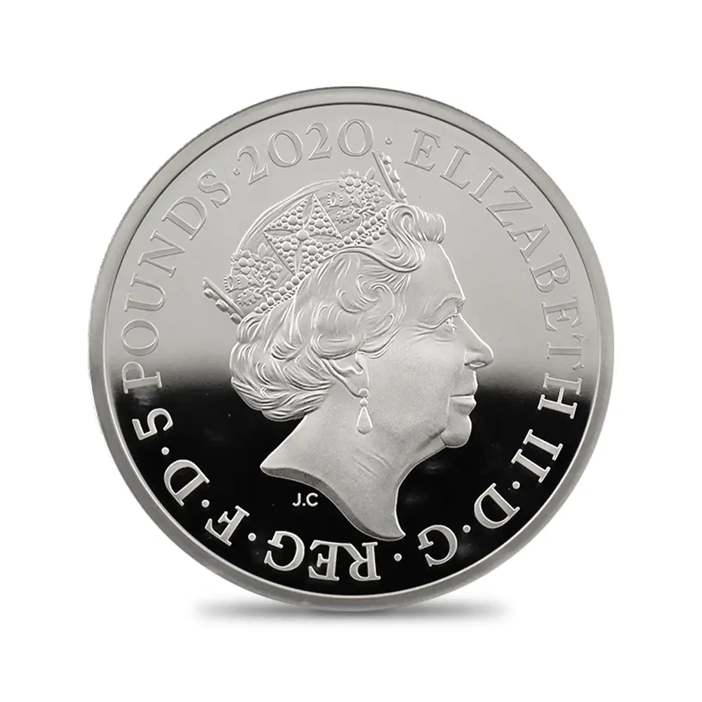 モダンコイン3：6781 イギリス 2020 エリザベス2世 スリーグレーセス 5ポンド2オンス銀貨 発行即日鑑定品 NGC PF69UC 箱付き