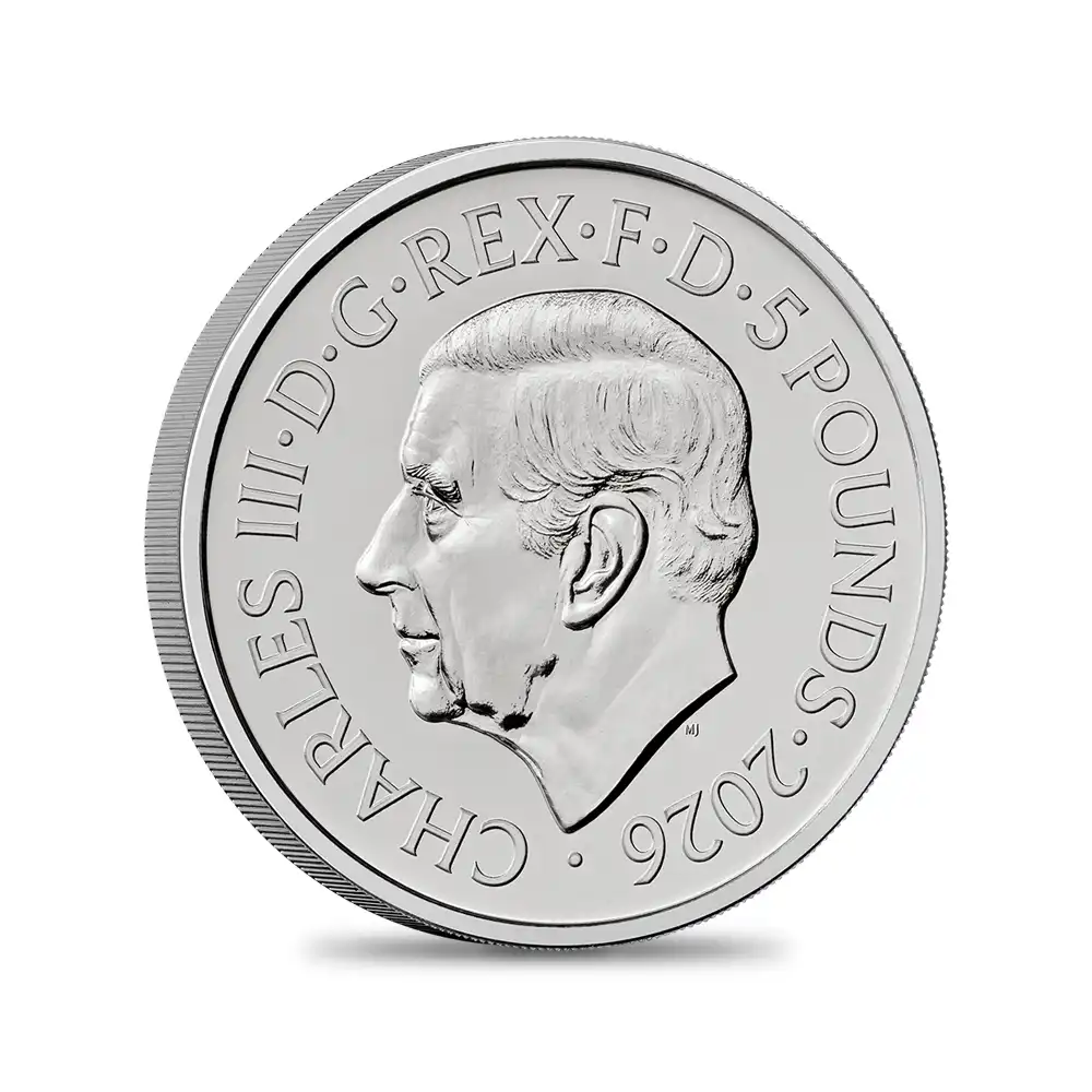 モダンコイン3：6782 【鑑定オプション無し】イギリス 2026 チャールズ3世 エリザベス2世のコイン肖像シリーズ 第四弾 5ポンドBU白銅貨 未鑑定 パッケージ付き【ご予約承り品・納期約3~4か月】