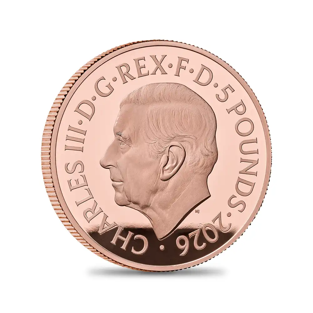 モダンコイン3：6785 【未鑑定＋鑑定オプション付き】イギリス 2026 チャールズ3世 エリザベス2世のコイン肖像シリーズ 第四弾 5ポンドプルーフ金貨 未鑑定 箱付き【ご予約承り品・納期約半年】