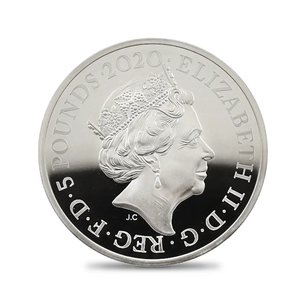 モダンコイン3：6789 イギリス 2020 エリザベス2世 スリーグレーセス 5ポンド2オンス銀貨 ファーストリリース NGC PF70UC 箱付き