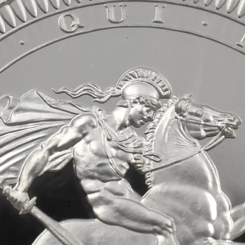 モダンコイン6:6790 イギリス 2024 チャールズ3世 ピストルッチ作聖ジョージ竜退治 5ポンド2オンス銀貨 ファーストリリース NGC PF70UC