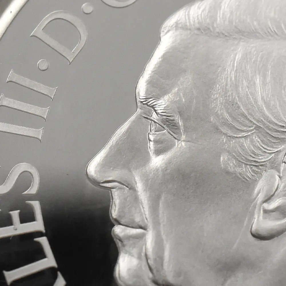 モダンコイン9:6790 イギリス 2024 チャールズ3世 ピストルッチ作聖ジョージ竜退治 5ポンド2オンス銀貨 ファーストリリース NGC PF70UC