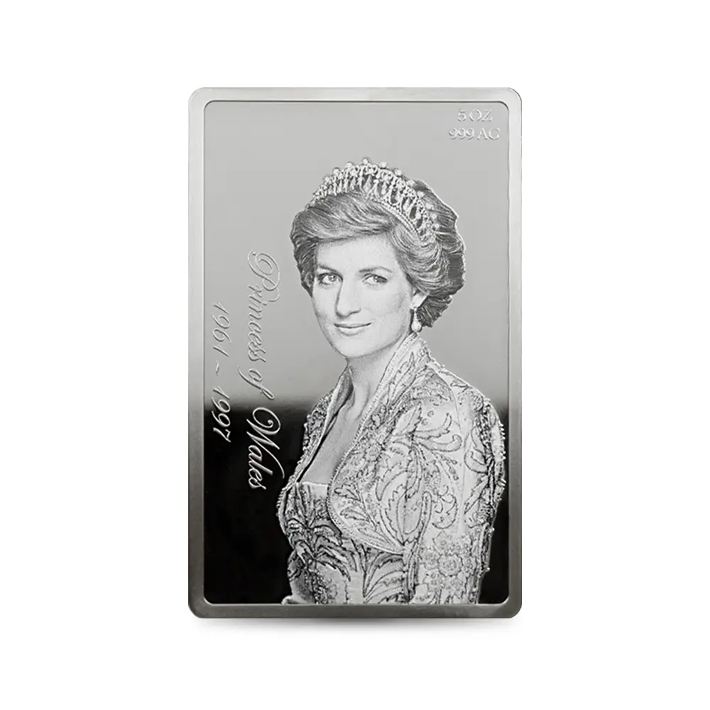 モダンコイン2：6671 ニウエ 2021 エリザベス2世 ダイアナ妃生誕60周年記念 ダイヤモンド仕様 10ドル5オンスプルーフ銀貨 未鑑定 箱付き