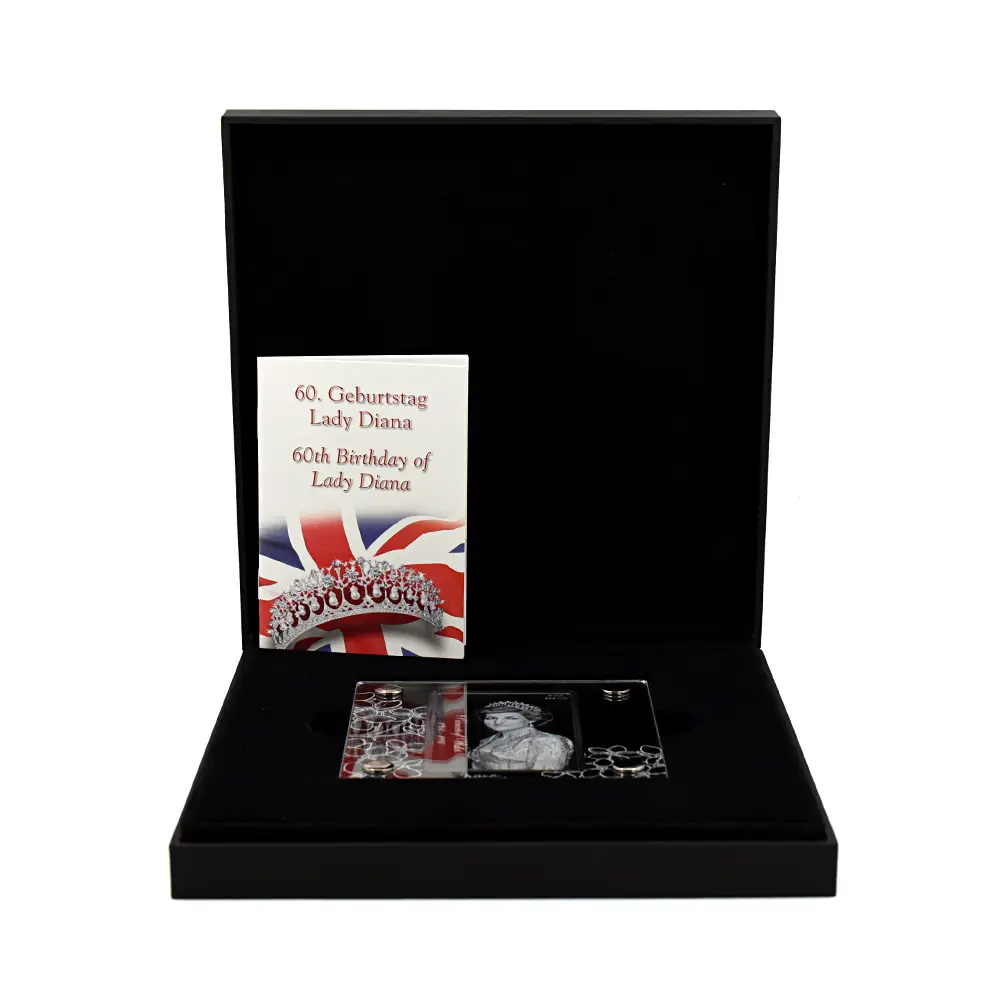 モダンコイン7：6671 ニウエ 2021 エリザベス2世 ダイアナ妃生誕60周年記念 ダイヤモンド仕様 10ドル5オンスプルーフ銀貨 未鑑定 箱付き